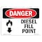 Signmission OSHA Danger Sign, 10" Height, 14" Width, Rigid Plastic, Diesel Fill Point (Down Arrow), Landscape OS-DS-P-1014-L-2258 - alternate 1